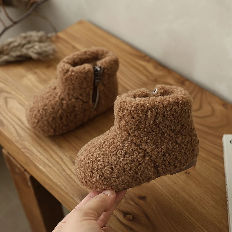 

Cute Kids Princess Boots Versatile Suede Warm Baby Short Boots Side Zipper 2026 Brand New Toddler Ankle Boots Soft Bottom