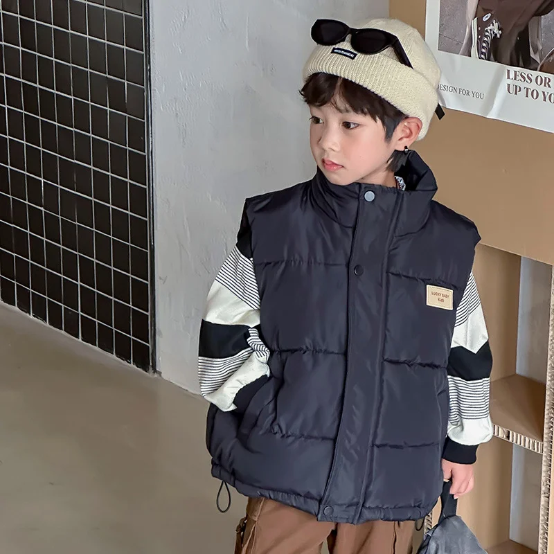 Giacca gilet caldo e antivento da ragazzo 2024 nuovo stile di abbigliamento outdoor per ragazzi e ragazze, abbigliamento per bambini, regali di Natale