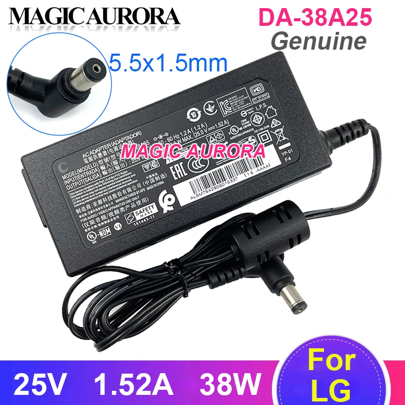 Genuine DA-38A25 25V 1.52A 38W Charger For LG SJ4 SH4 SH5 SK5Y LH7 SN4 NB3540 NB3730A NB3732A SOUND BAR AC Adapter Power Supply