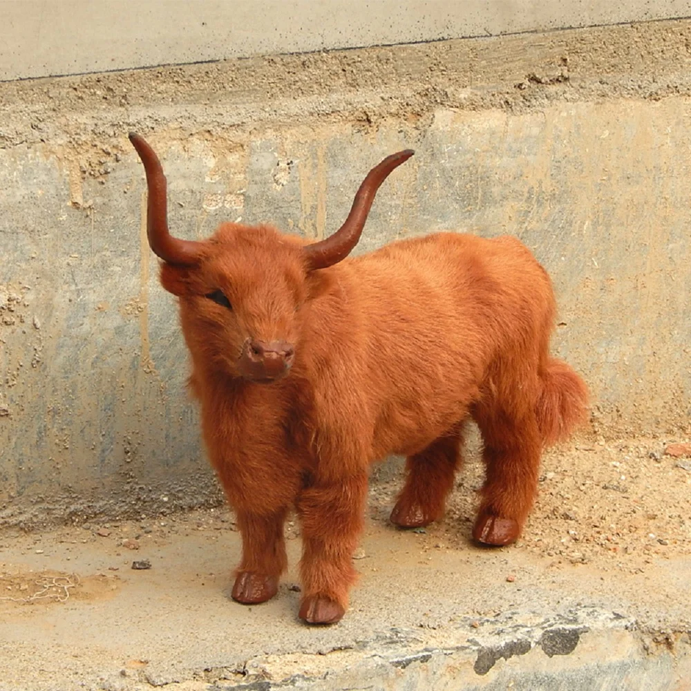 Creative Simulation Yellow Cattle Toy Handicraft Doll Gift Approx. 40x30cm Lovely Cow Design for Home Decor