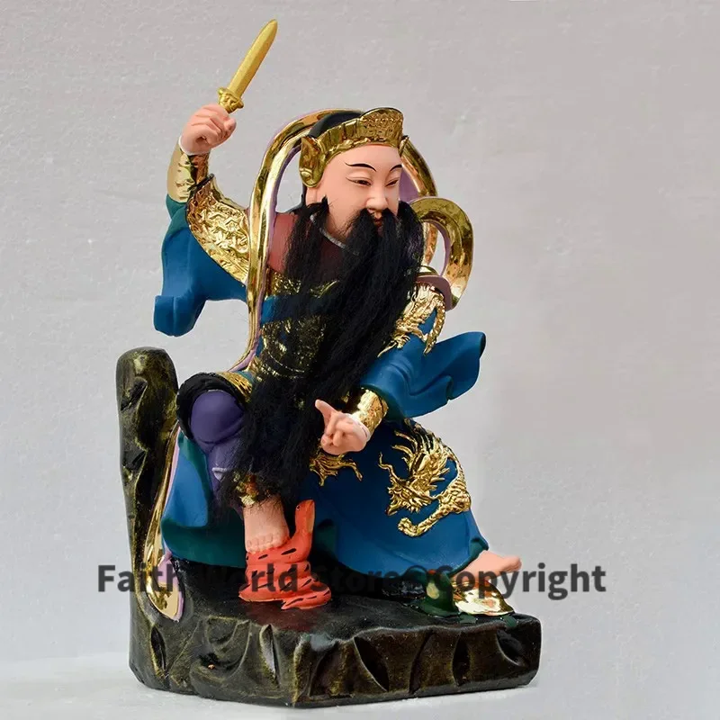 30cm large HOME family Shrine efficacious protection Exorcise evil spirits XUANTIAN ZHENWU DADI Gold plating FENG SHUI statue