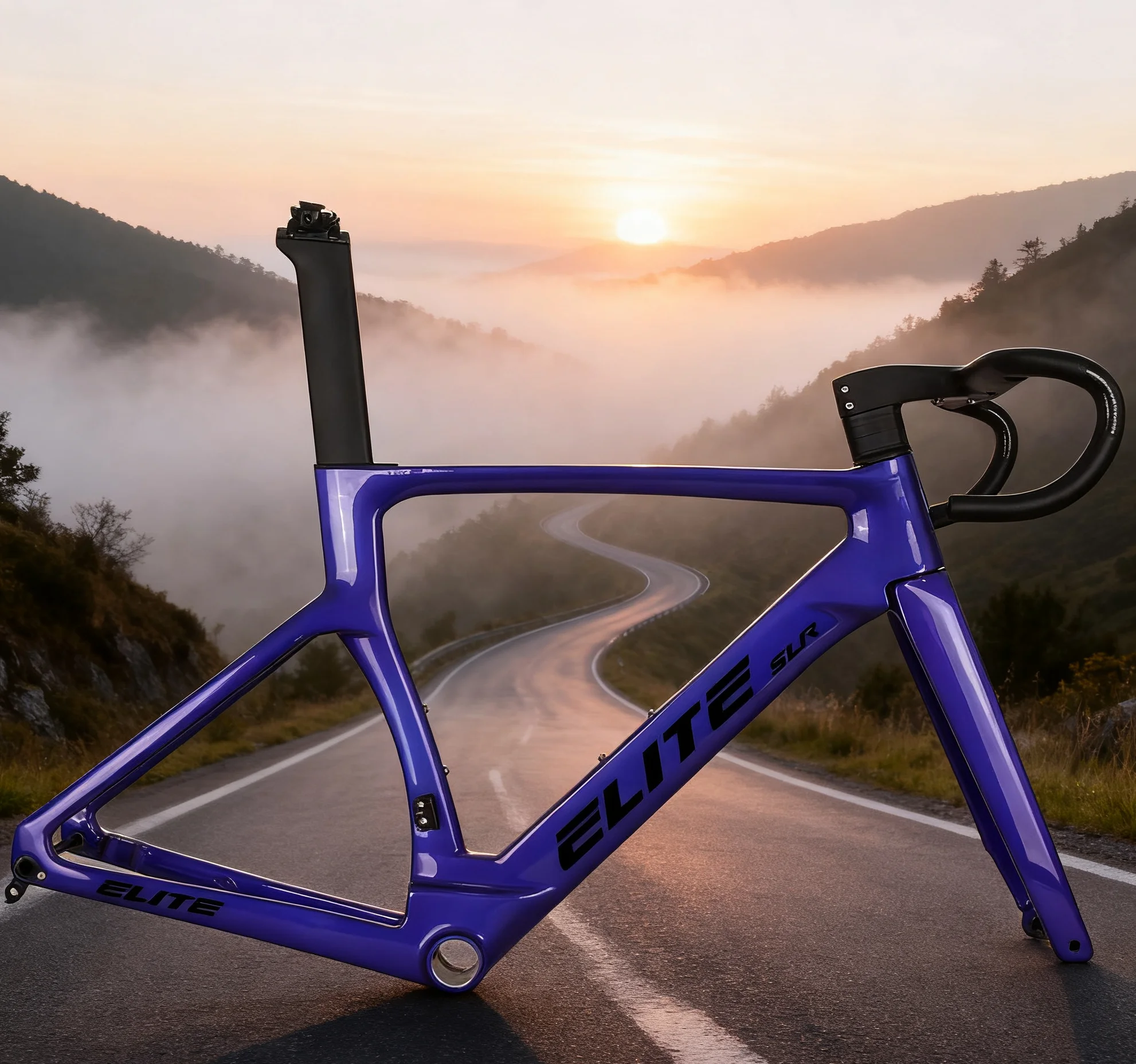 

15 Styles Carbon Road Bike Bicycle Frame T1100 Lightest Disc Brake Road Racing Frameset With Handlebar Di2 47/49/52/54/56/58CM