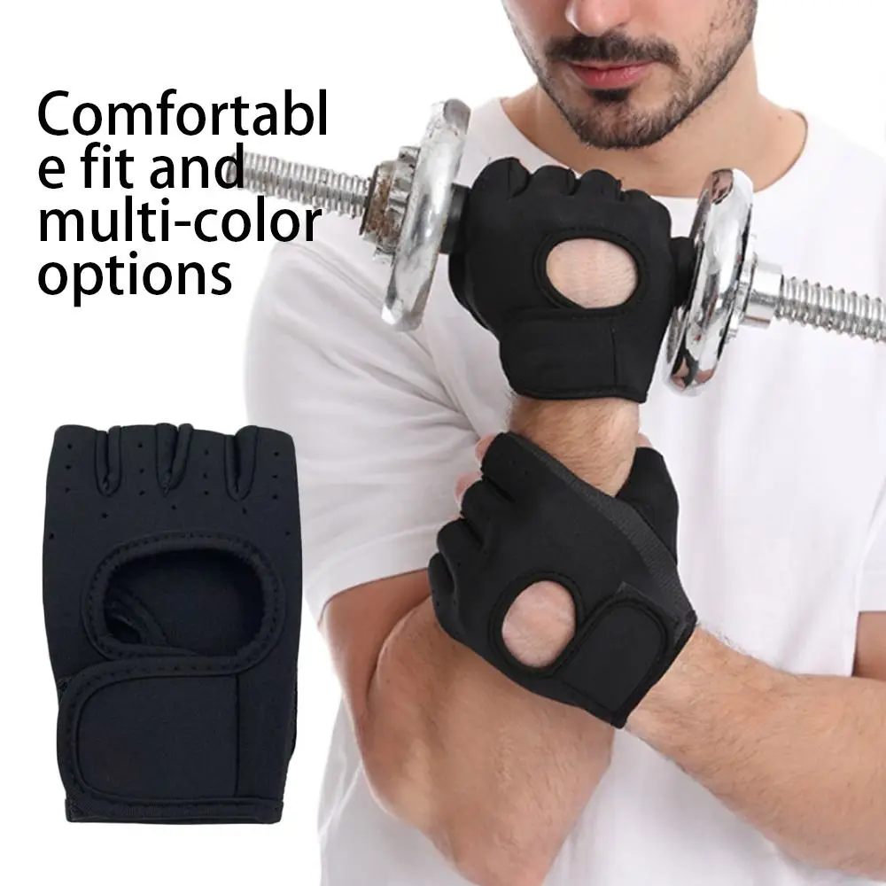 Finger Weightlifting Workout Silicone Palm Hollow Back Weightlifting Gloves Fitness Gym Mittens Dumbbells Gloves Fitness Gloves