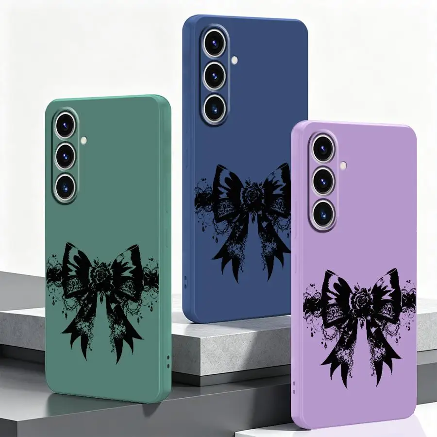 Lace Bow Print Gothic Case for Samsung Galaxy A13 A14 A35 A04 A17 A12 A16 A05 A34 A73 A24 A20s A27 A52 A15 A51 A71 A36 A26 Phone