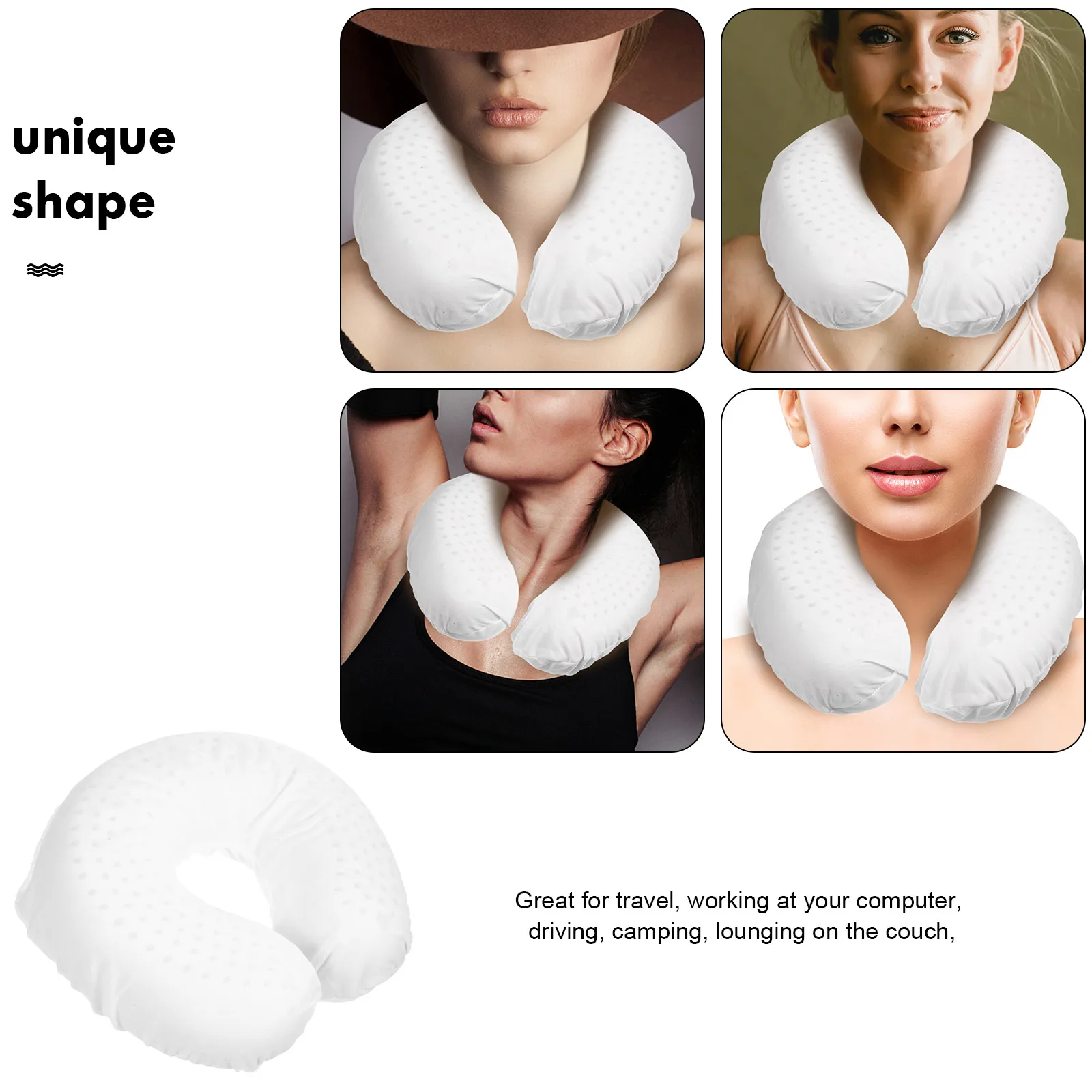 

U Shaped for Neck Support Travel U Shaped Cushion Cervical Comfort Latex Material Lightweight Portable Home Office Car