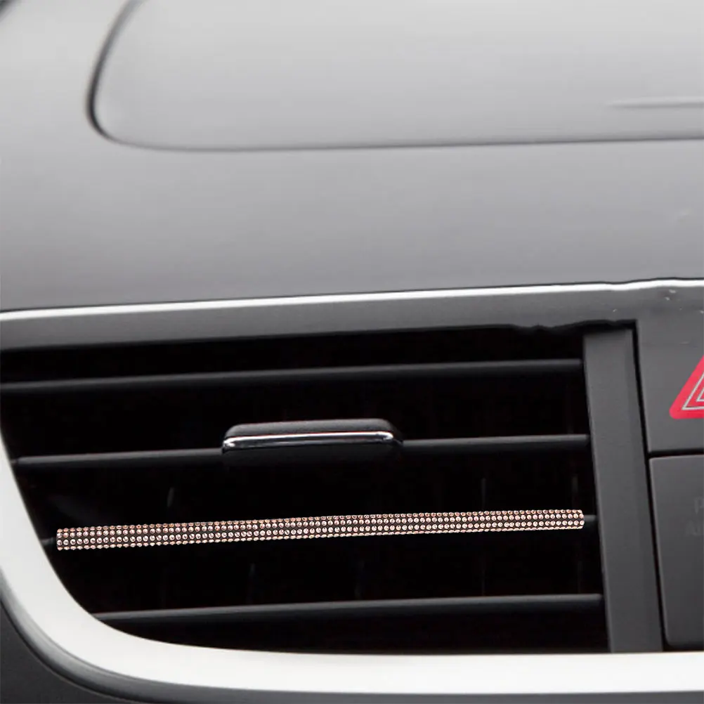 

4Pcs AirVentDecorativeStrips CarInterior Accessories RhinestoneTrim DashboardACOutletCover CarDecoration