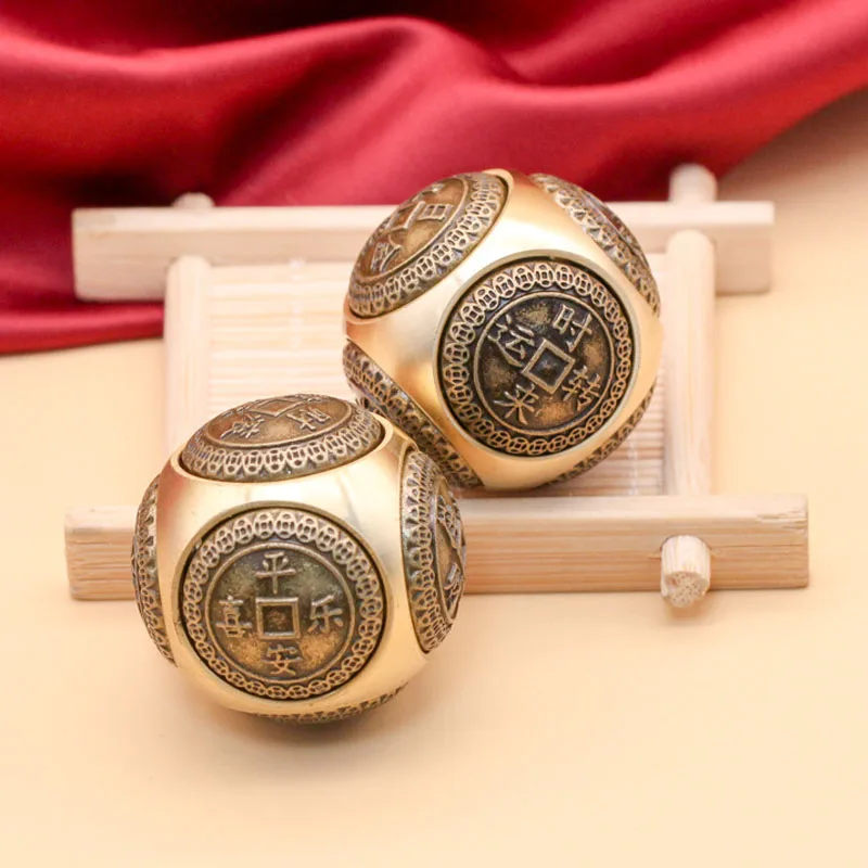 Chinese Lucky Coin Fidget Spinner Toy Rotating Six-Sided Stress Relief Toy Sensory Focus Tool for Birthday Christmas Gift