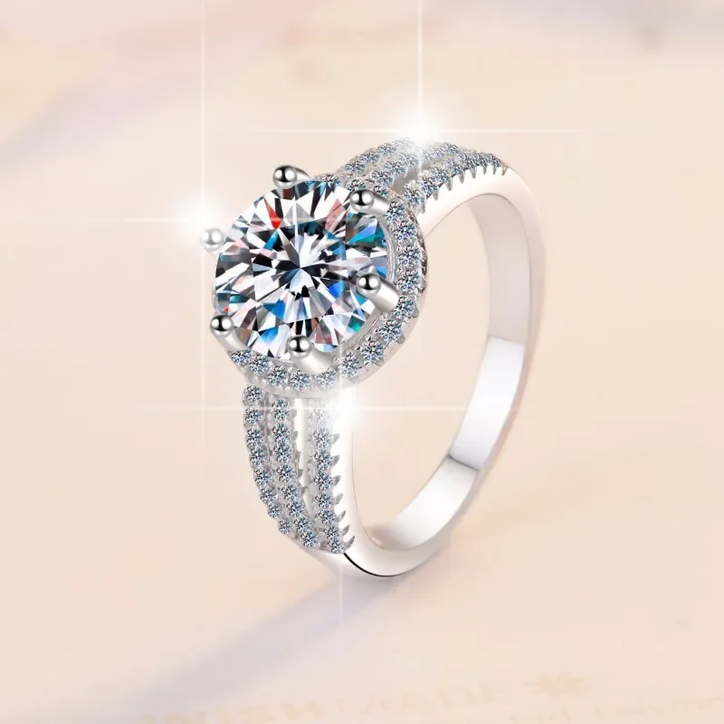 2024 925 Silver Mosang Stone Fashion Ring Women's Ring, Third Life, Third Life, Karat Wedding Ring, Wedding Jewelry Wholesale