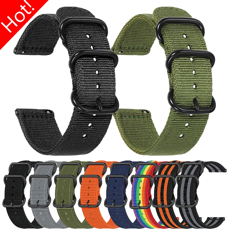 18mm 20mm 22mm 24mm Woven Nylon Band for Samsung Watch 7 6 5 4 6/4Classic for Huawie GT5 4Pro 3 46mm Universal Replacement Strap