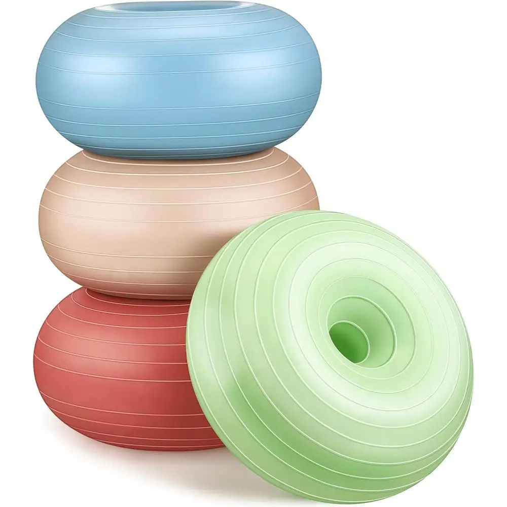 Set of 4 Adjustable Yoga Ball Chairs with Pump for Home, Office, and Gym - Ideal for Balance and Stability Training