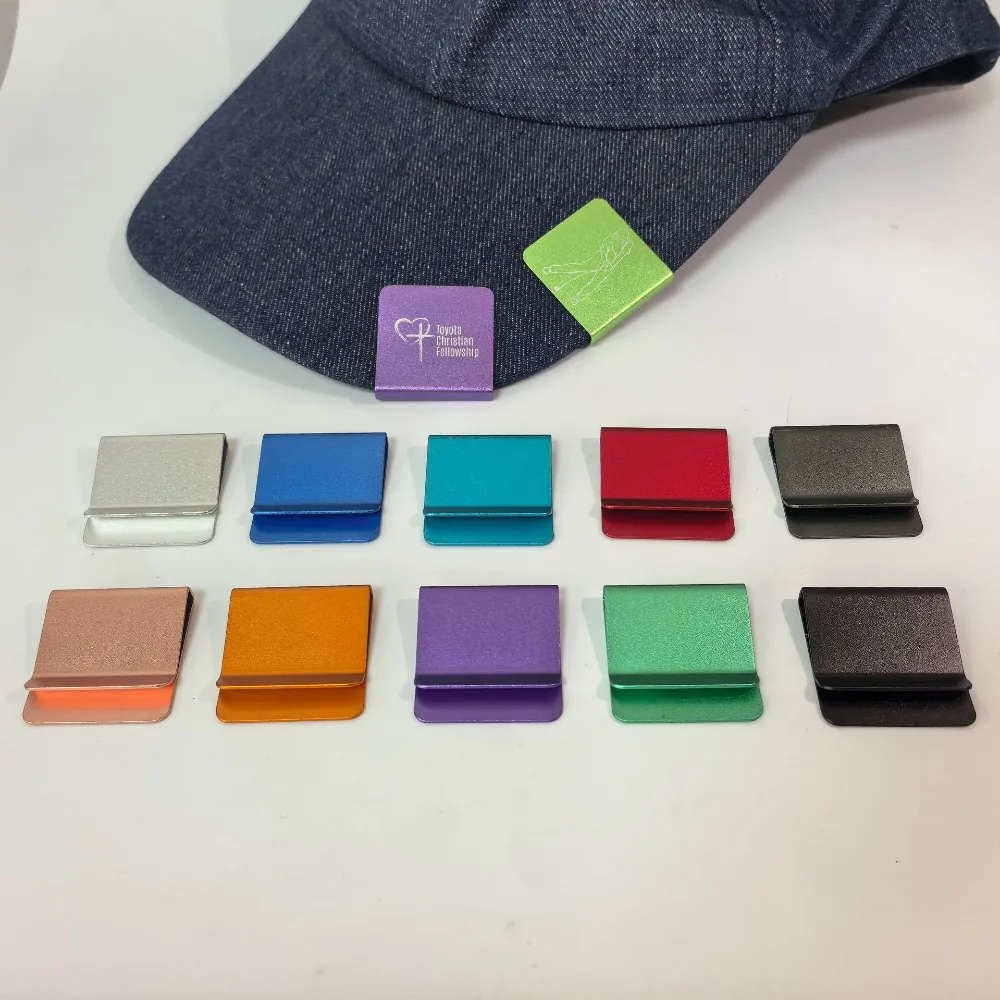 Aluminum Alloy Golf Hat Clip Lightweight Solid Spring Clip Cap Brim Clip Multi Color Hat Holder Clip Golf Course Use