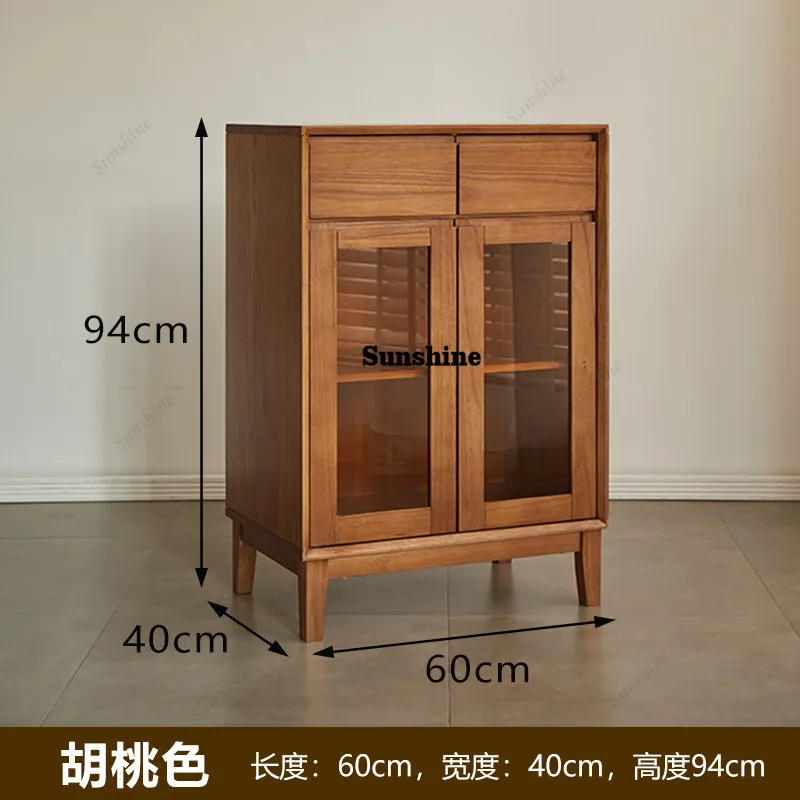Solid wood sideboard, simple small apartment tea cabinet, living room against the wall, small standing cabinet