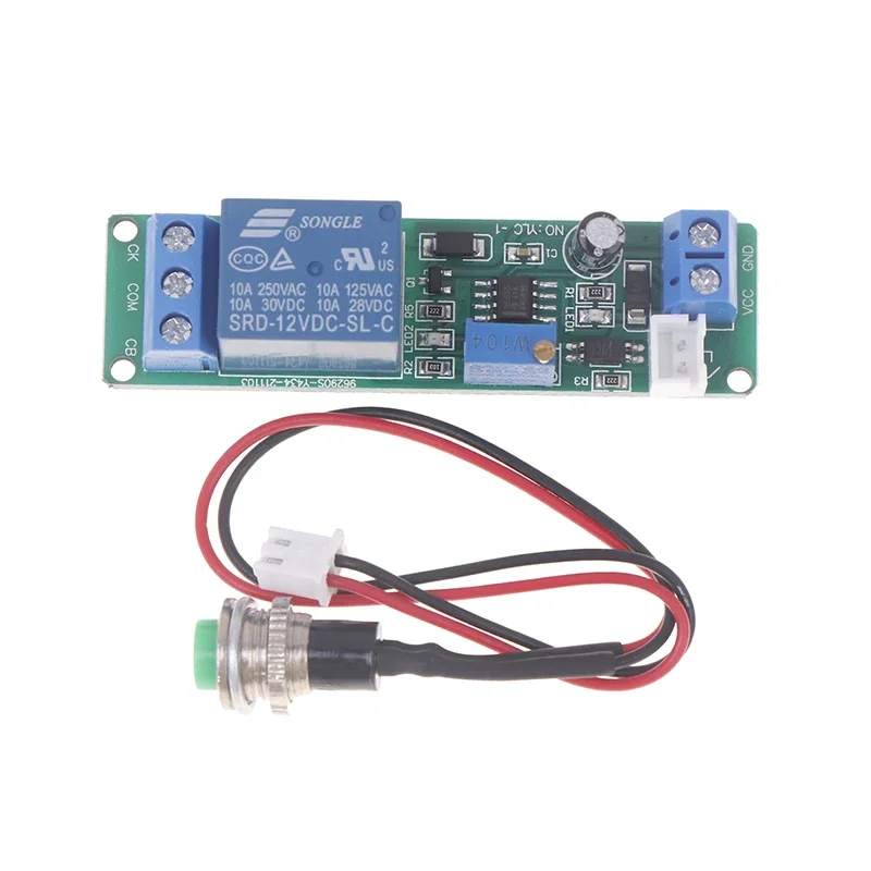 Módulo de desligamento de atraso de temporizador ajustável DC 12V Interruptor de tempo de relé de temporização 1 ~ 10 segundos Módulo de interruptor de desligamento de atraso