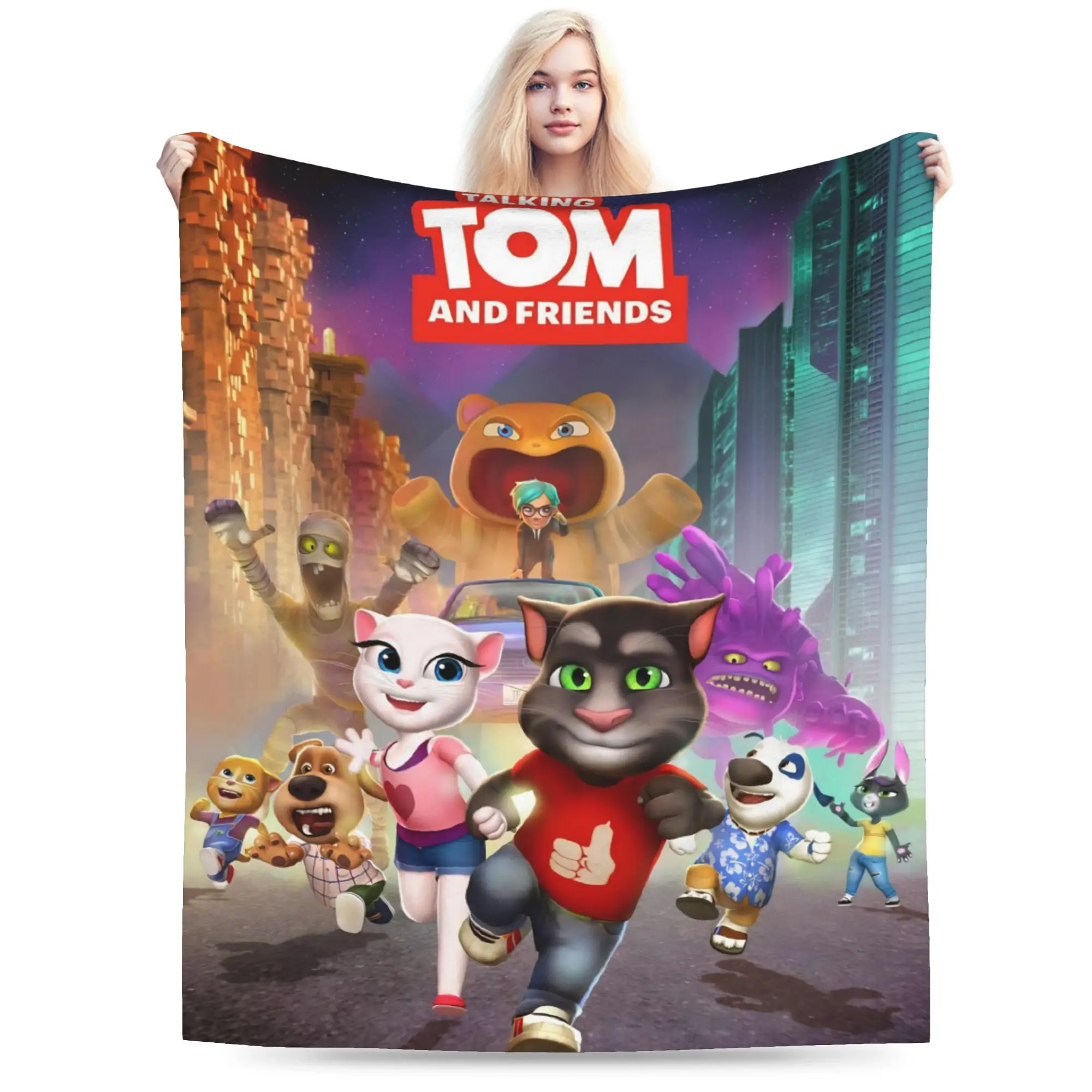 T-Talking T-Tom And F-Friends Throw Blanket for Couch Soft Fuzzy Plush Blanket 50x60 Inches Multiple Sizes Bedspreads All Season