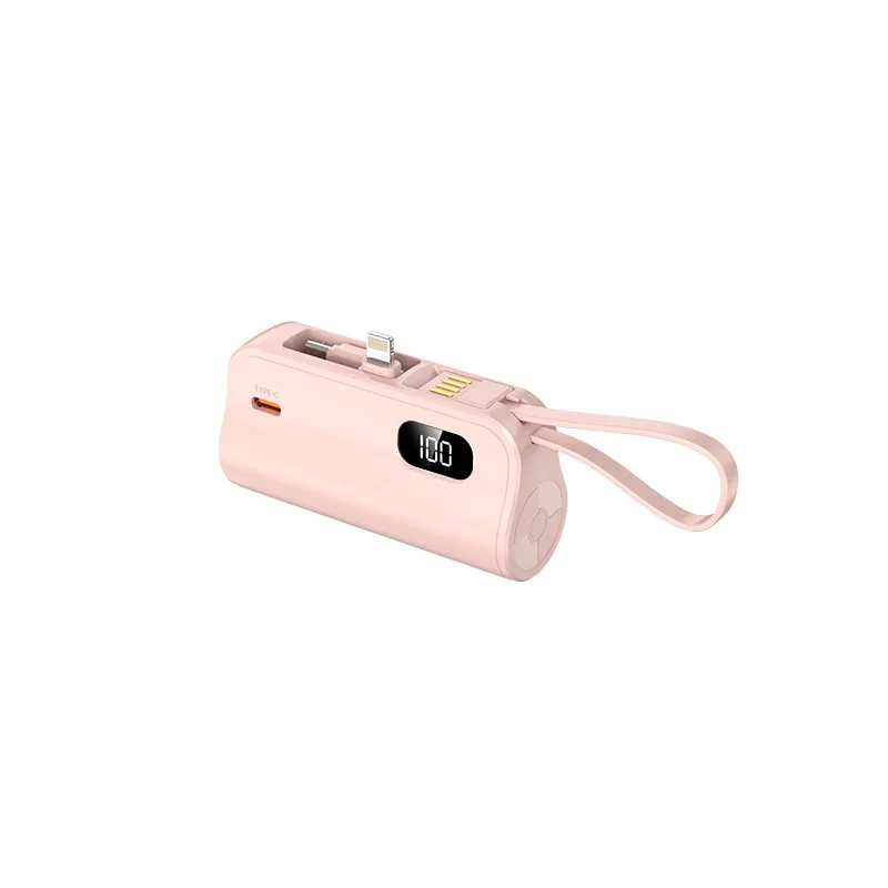 10000 MAh Large Capacity Capsule New Mini Compact Power Bank Tail Plug Outdoor Mobile Phone Emergency Portable Power Bank