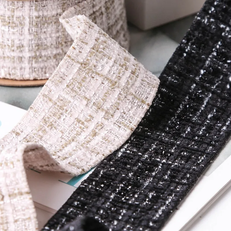 

Золотистая и серебристая клетчатая пушистая ткань, шелковая лента для волос, DIY, для узлов, для одежды, подарочных коробок, атласная лента, шелковая лента R...