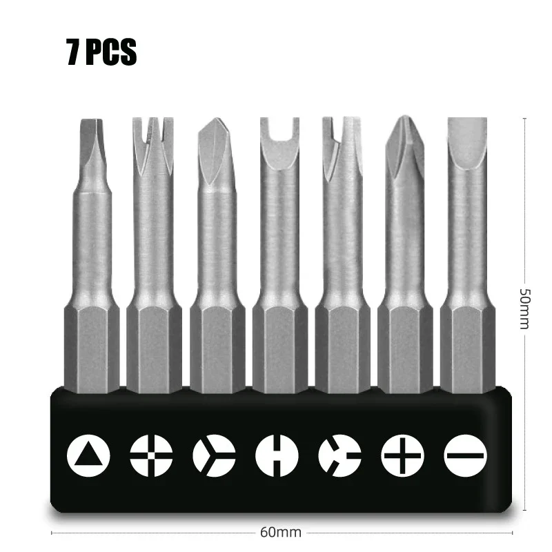 5Pcs 7Pcs Special-shaped Screwdriver Set 50mm U-shaped Y-Type Triangle Inner Cross Three Points Screwdriver Bit Tool
