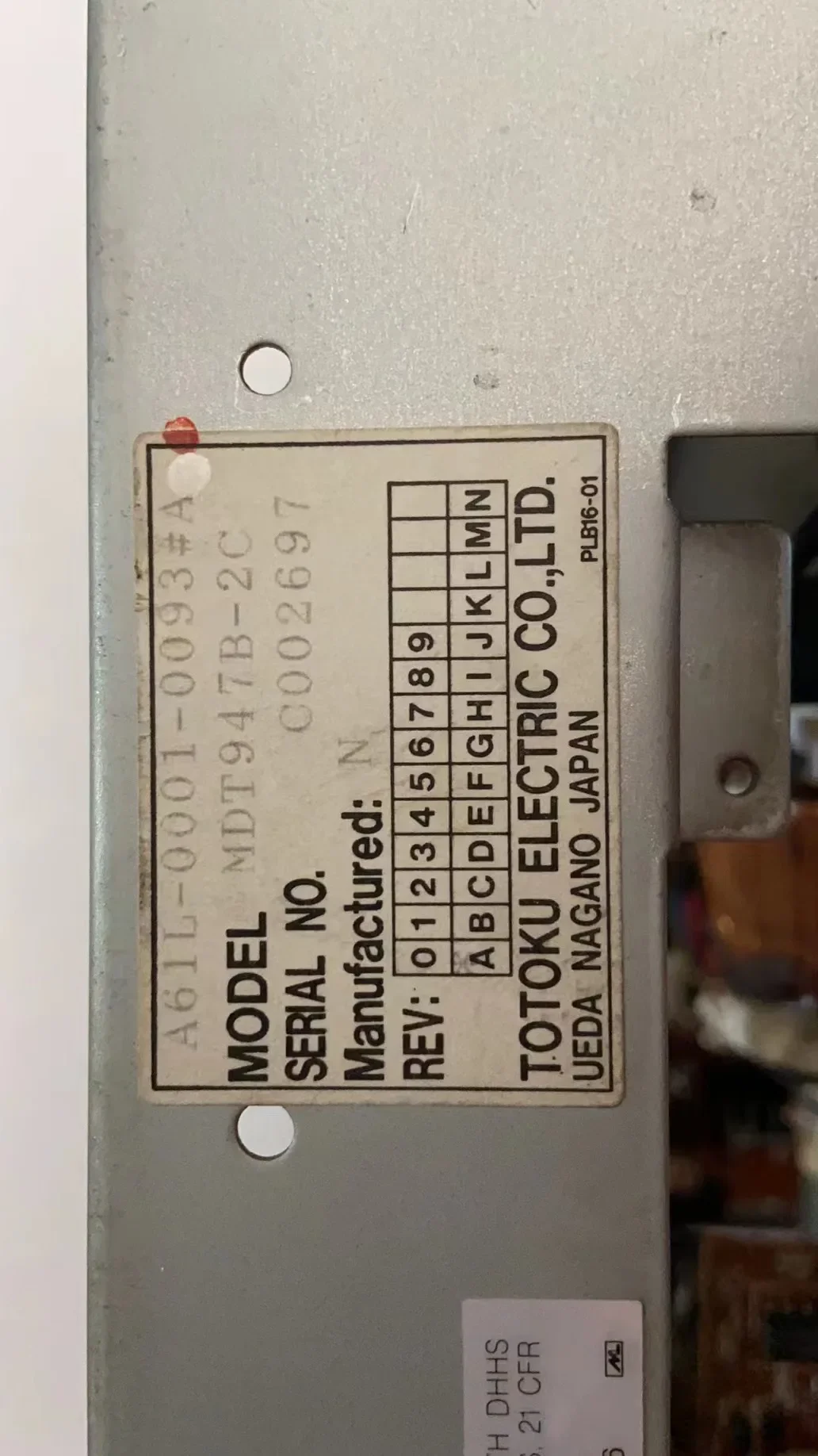 Second-hand A61L-0001-0093#A FANUC CRT Display Screen Unit A61L 0001 0093 A