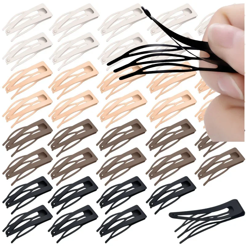 Neue 10 Stücke Schwarz Snap Haarspangen Hochsteckfrisur Haarnadeln Metall Haar Organizer Haarnadel Klicks Klack Headwears Frauen Mode Haarschmuck – Detail 1