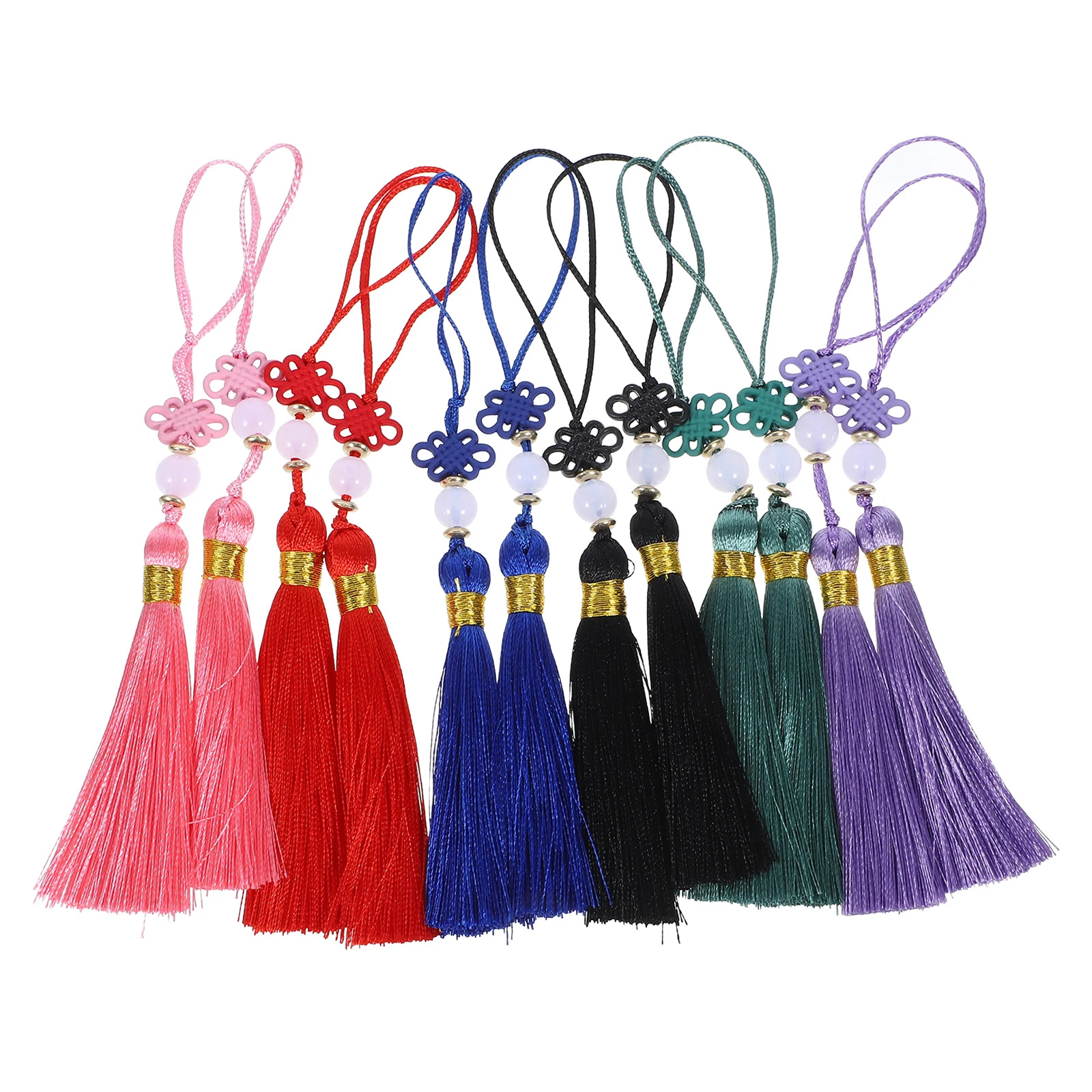 

12pcs Chinese Knot Tassel Pendant New Year Decoration Car Ornament Hanging Charm Festival Supplies Spring Decor Keychain Bonsai