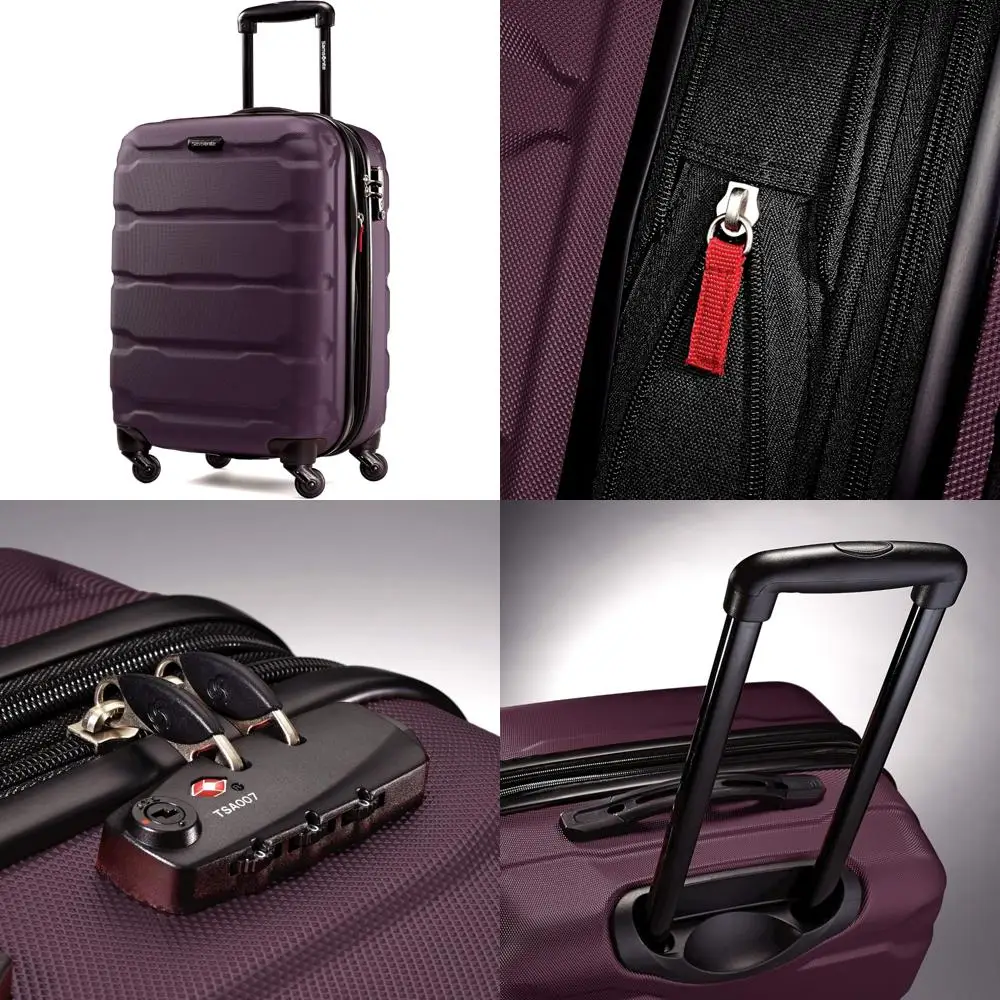 拡張可能なハードサイド スピナー ラゲージ、パープル、20 インチ 機内持ち込み可能、拡張機能付き軽量トラベル スーツケース