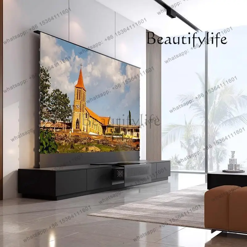 100-inch integrated intelligent hidden projection special cabinet  TV cabinet 120-inch automatic telescopic cabinet
