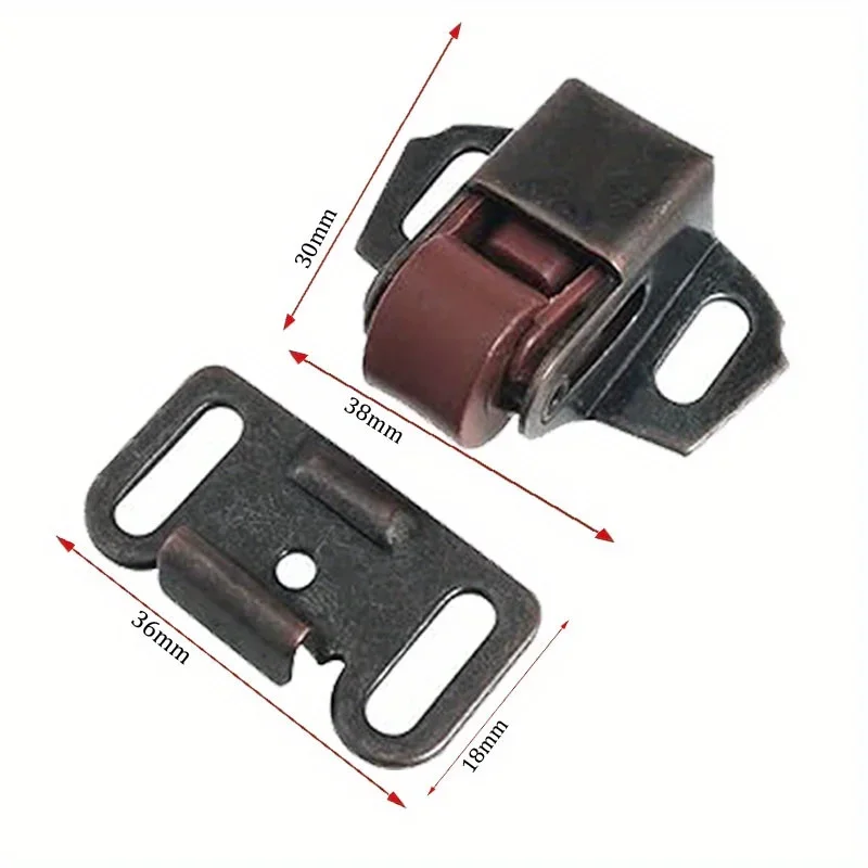 4pcs Bead Cabinet Door Cabinet Door Roller Snap Lock Switch Clip Wardrobe Fixed Latch Flat Bottom Low Leg Door Clip Furniture