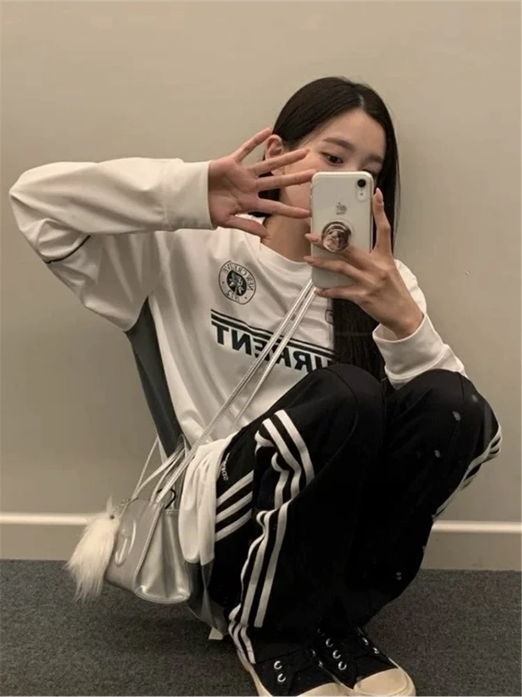 Cseta de Manga Longa Solta Zhang Lu Si Número 72 Csa de Futebol Estilo Americano com tras em Cores para Mulheres Pre...