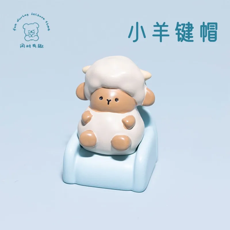 

Одиночная колпачок для клавиш «Маленькая овца», индивидуальная аниме, полимерная копия, формовочные колпачки для ключей, креативный подарок, механический аксессуар для клавиш, ручная работа