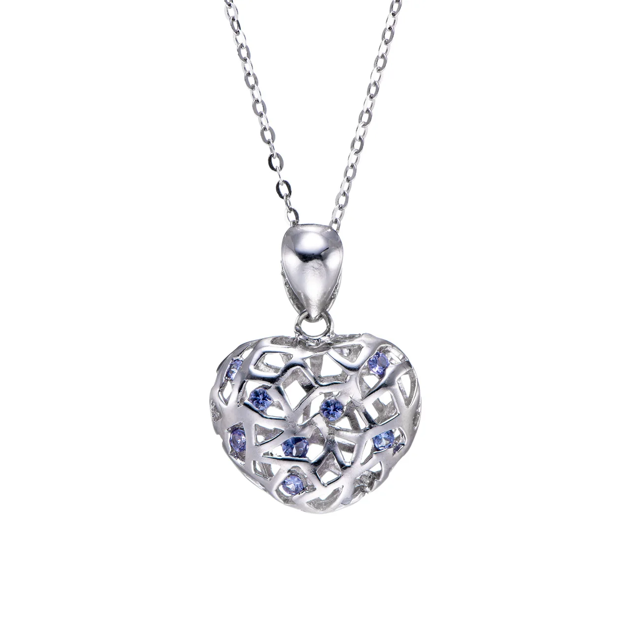 

Tanzanite Rhodium Over Sterling Silver Pendant with Chain