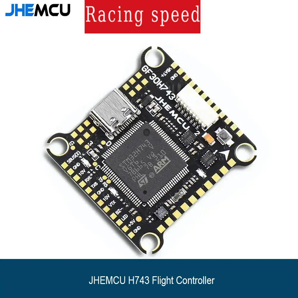 JHEMCU GF30H743 H743 480MHz Flight Controller ICM42688P Dual Baro OSD 128M BlackBox Dual BEC 3-6S 30x30mm for FPV Drone
