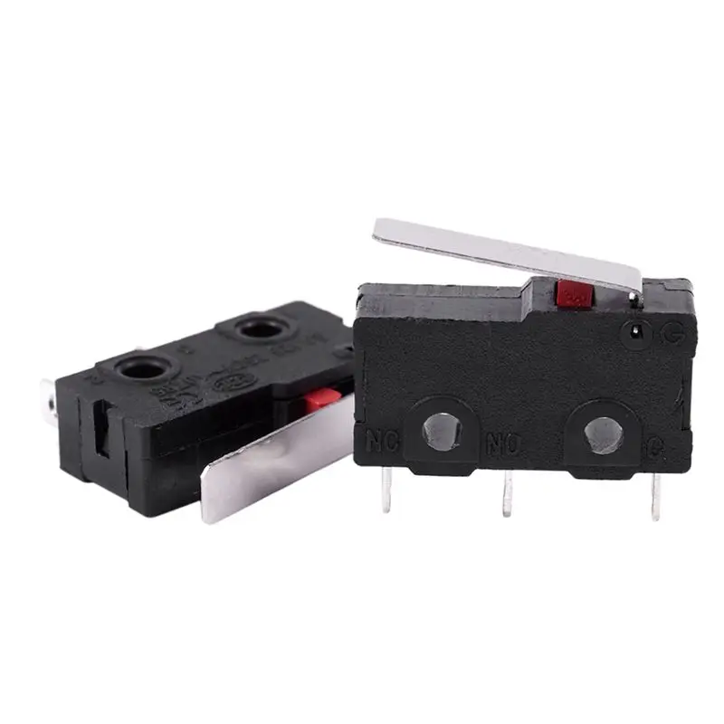 80Pcs AC 125V 250V 5A SPDT 3-Pin Momentary Plastic Micro Limit Switch Black+Silver-AT30