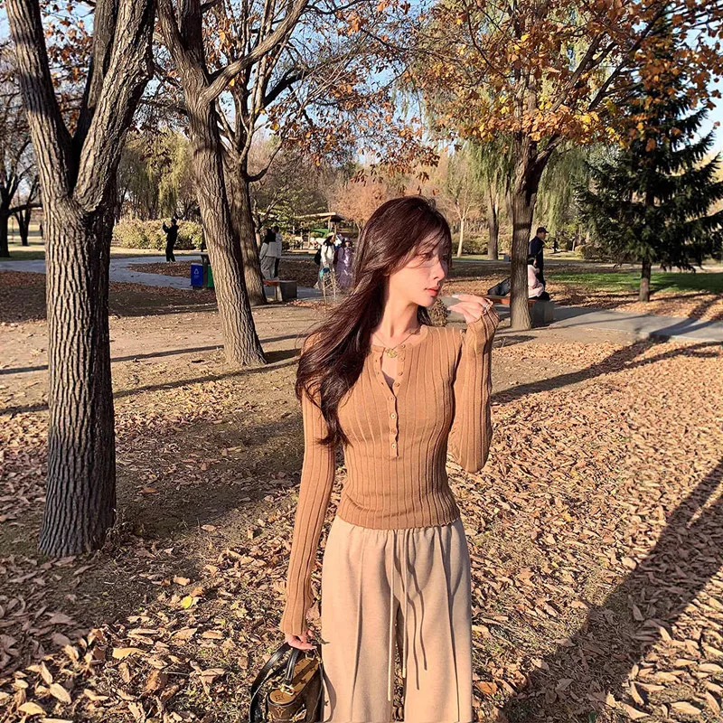 Neue Langarm Gestrickte Pullover Frauen Pullover Schwarz Oansatz Stricken Pullover Pullover Frauen Tops Sueter Feminino Strickwaren Q1629