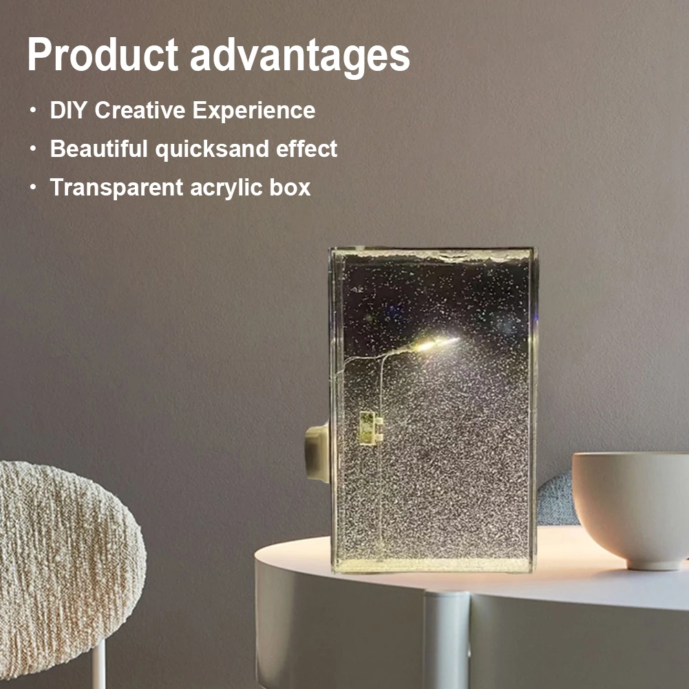 Snowy Lamp Material Pack Snowy Night Street Lamp Realistic DIY Quicksand Snowflake Lamp Decorative Acrylic Xmas Party Favors