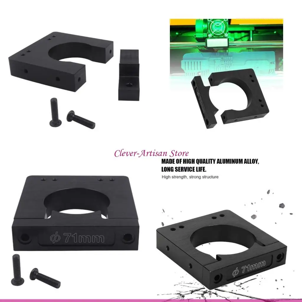 E06B Aluminum Alloy Spindle Motor Base Clamp Fixing Bracket Inner Diameter 71mm