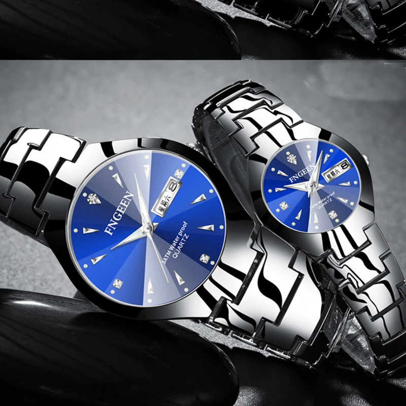 FNGEEN Top Brand Luxury Watch Men Quartz Watch For Lovers Luxury Fashion Stainless Steel Wristwatch 30M Waterproof Men Watches