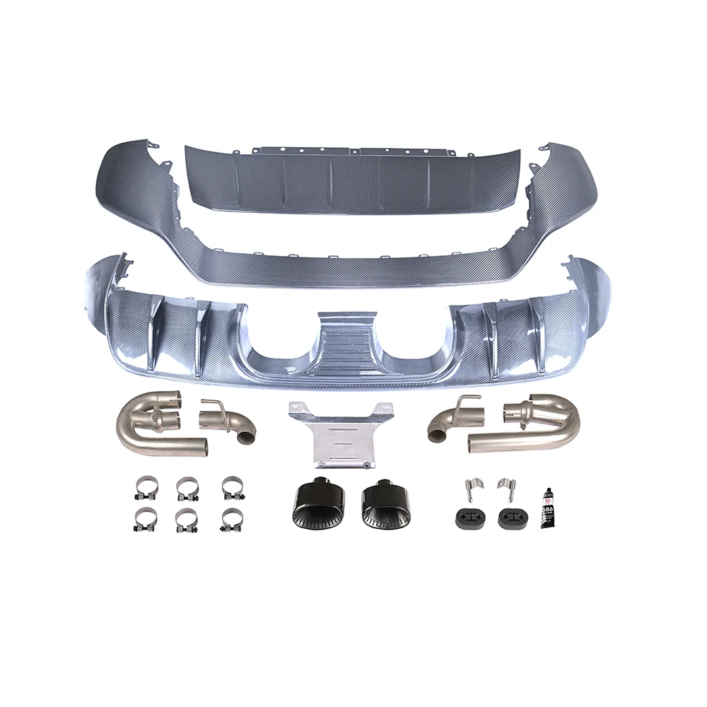 

MSY Cayenne Coupe Base SUV 9Y0 E3 9YA 2018-up Upgrade GT Style Dry Carbon Fiber Rear Diffuser Rear Lip Front Lip Front Splitter