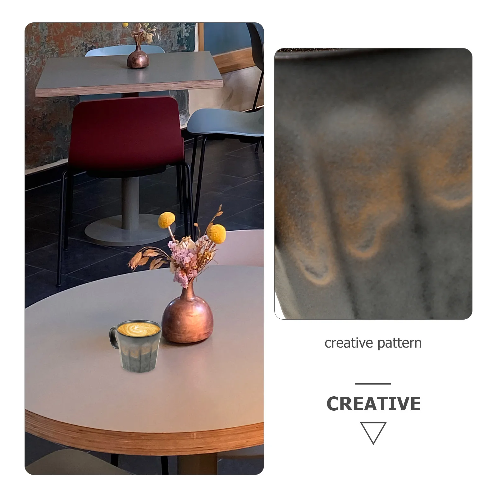 

1Pcs Ceramic Coffee Mug Japanese Style Creative Milk Cup Heat Insulation Stylish Breakfast Mug Vintage Water Cup