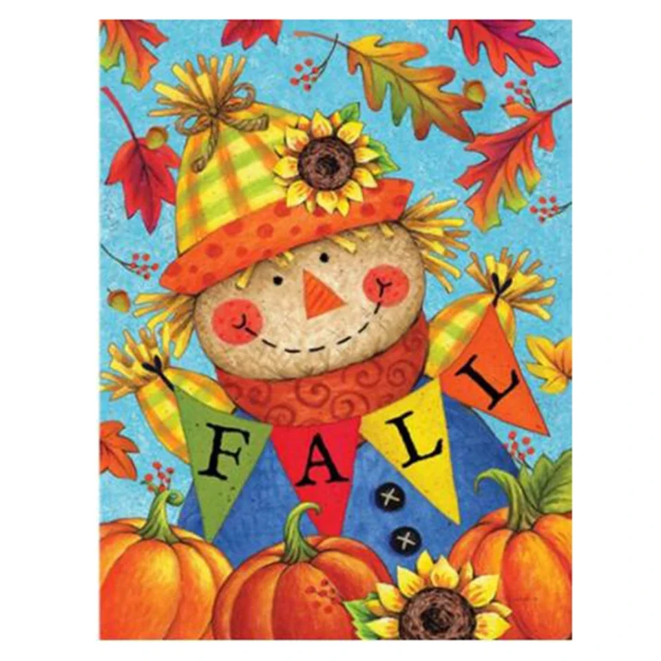 2021 Cartoons 5D DIY Fall Celebrate Diamond Painting Scarecrow Mosaic Embroidery Needlework Cross Stitch Home Decoration