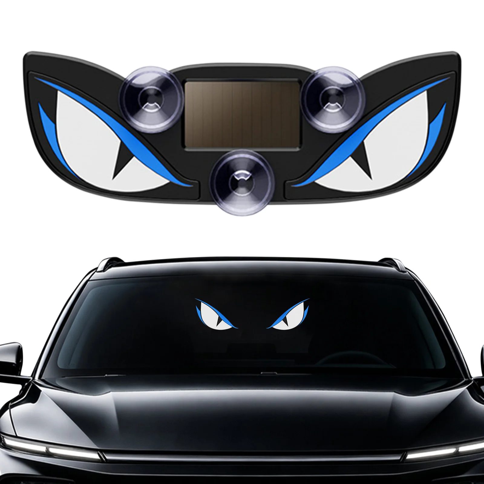 Solar Demon Eye Car LED Window Breathing Light Effect Wireless Suction Cup Vibration Sensor Auto Lamp