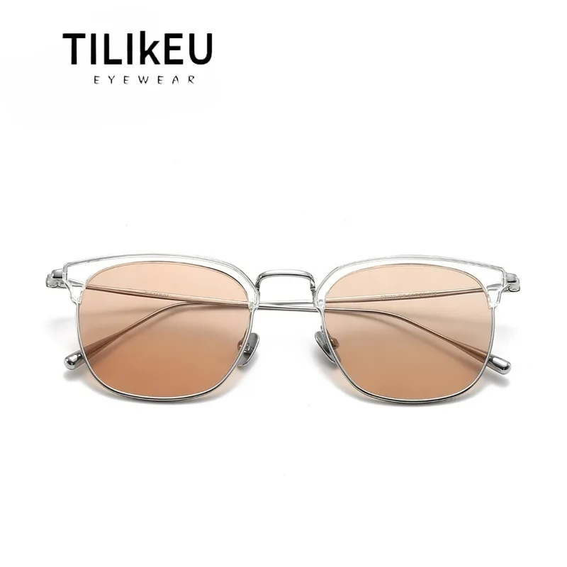 

Vintage Polarized Ultra-light Pure Titanium Sunglasses Men and Women Fashion Luxury Unique Designer Gradient Color Sunglasses