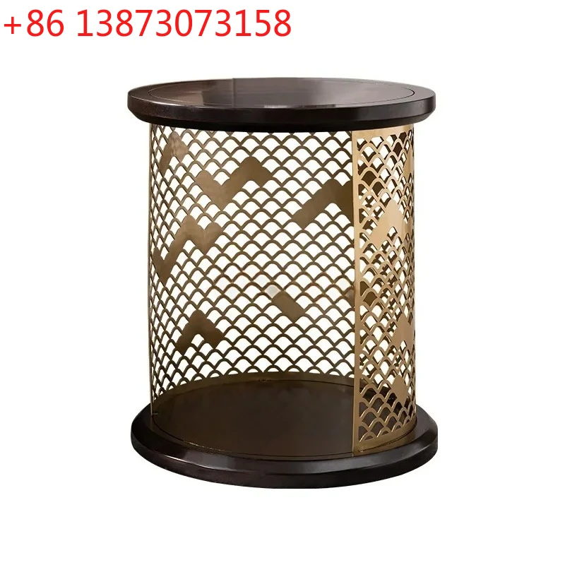 

New Chinese ebony copper corner few Nordic simple all solid wood light luxury edge few