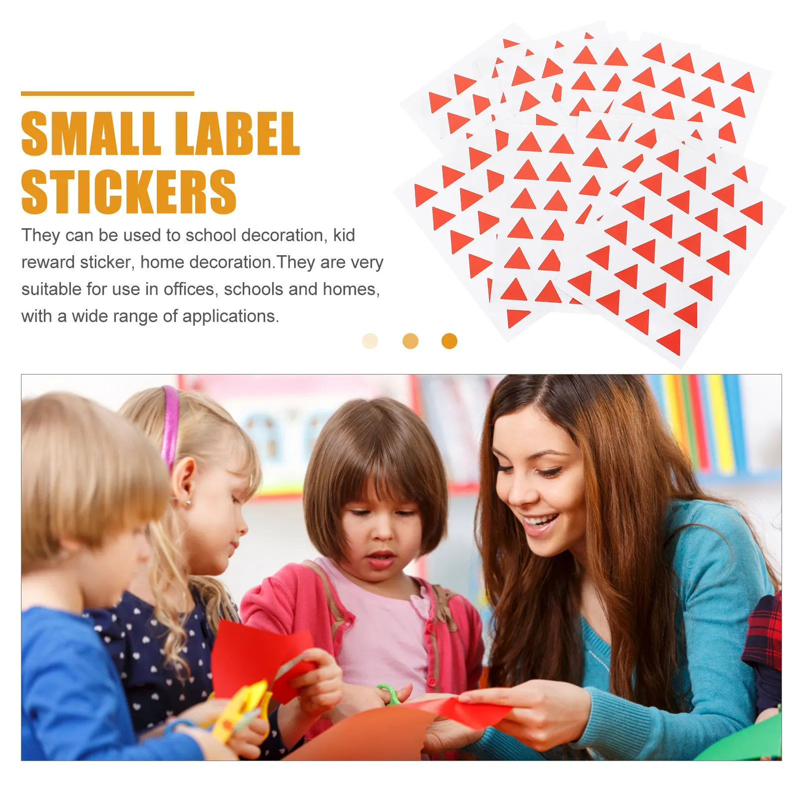 288pcs Map Marker Stickers Self Adhesive Red Triangle Labels for Office Planner DIY Classification Folder ganization