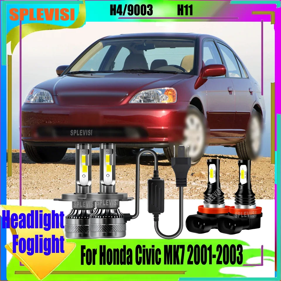 Headlight/Foglight H4/H11 High-Performance Better Night Signal Visibility Direct Replacement For Honda Civic MK7 2001 2002 2003