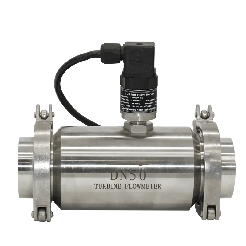 Liquid Ethyl Alcohol Explosion Proof Food Grade Sanitary Turbine Flow Meter