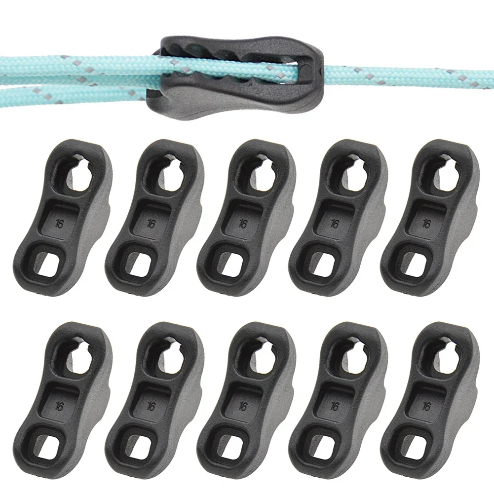 

10pcs Triangles Rope Buckle Fastener Tent Awning Wind Rope Pull Stopper For Outdoor Mountain Camping Accessories Plastic