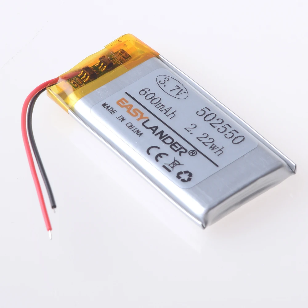 3.7V 502550 600mAh ليثيوم أيون بوليمر بطارية ليثيوم بطاريات ليبو 302550 402550 602550 702550 802550 902550 102550
