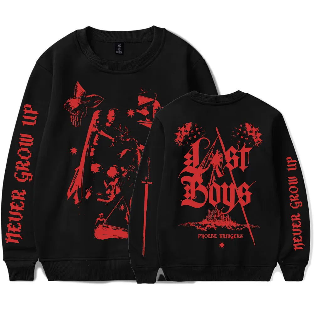 Lost Boys Long Sleeve Crewneck Sweatshirt Phoebe Bridgers Design Printing Pullovers Never Grow Up Lost Weeknd Sudaderas Women