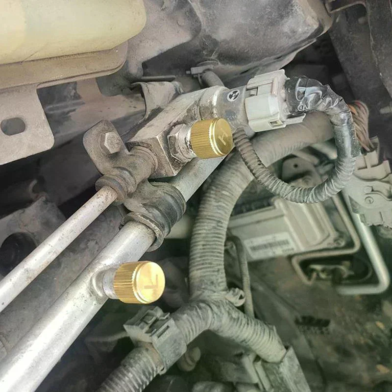 Car Air Conditioner Refrigerant Dust Cover Valve Core Caps High Low Side Port Cap Auto High Low Pressure Caps Accessories