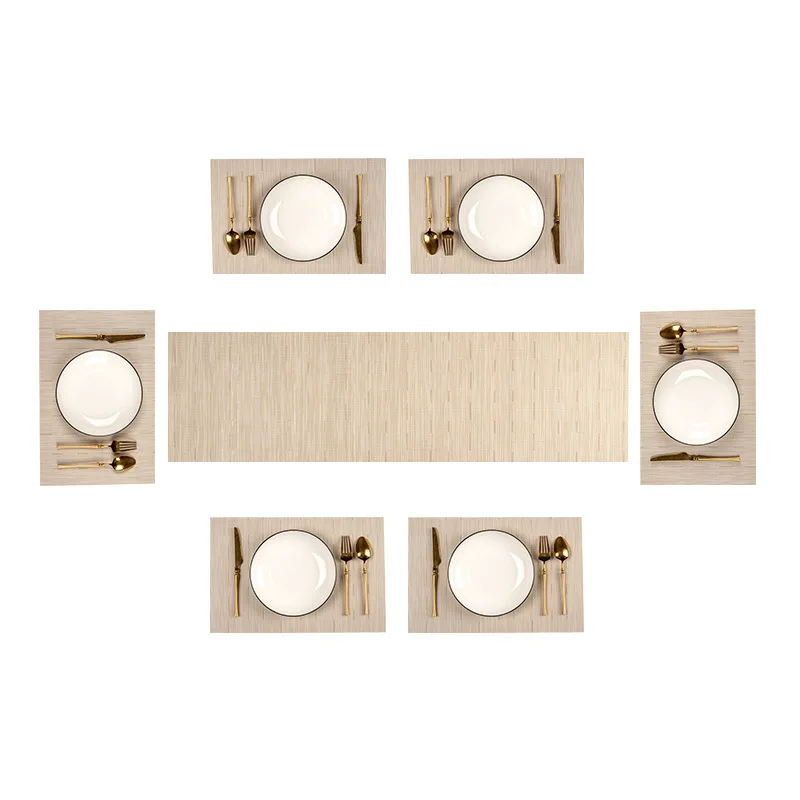 

PVC6 Placemat 1 Table Flag Set New Style Fashion European and American Hotel Home Insulation Mat Simple Washable Doilies